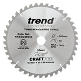 Trend Wood Mitre Craft Crosscut Saw Blade 260mm x 30mm x 42T CSB/CC26042