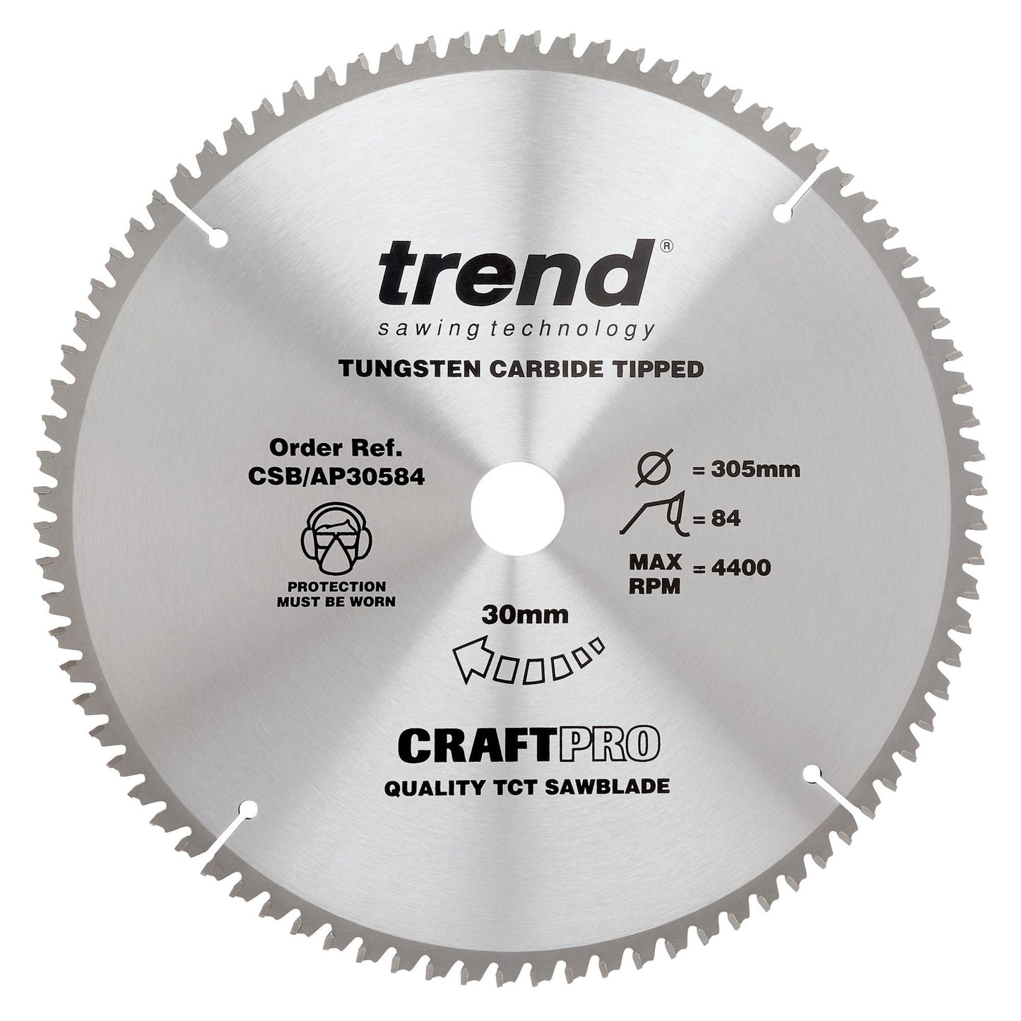 Trend Aluminium/Plastic Circular Saw Blade 305mm x 30mm x 84T CSB/AP30584