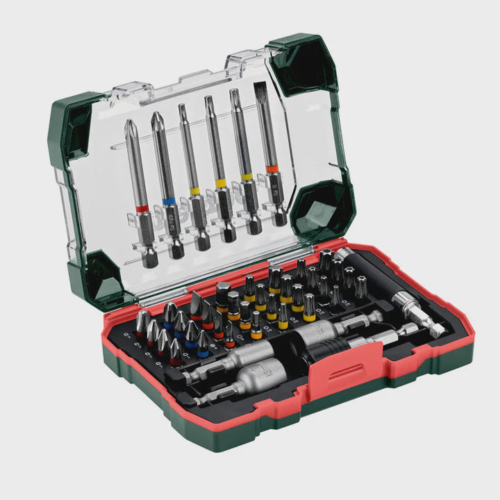 Metabo Screwdriver Bit Set 43 Piece in Plastic Cassette 626719000