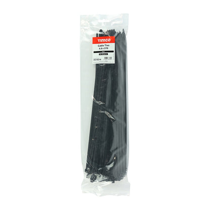Timco 4.8 x 370mm Cable Ties nylon Black 48370CTB