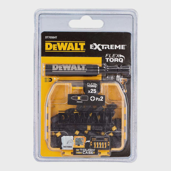 Dewalt 25mm PZ2 Impact Screwdriver Bit Set 25 Pieces DT70564T-QZ
