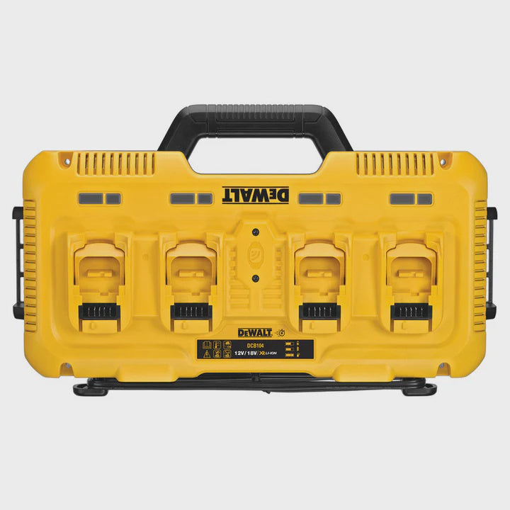DeWalt DCB104 18V XR Multi-Voltage 4-Port Charger Quick 240V Charging for All Battery Types
