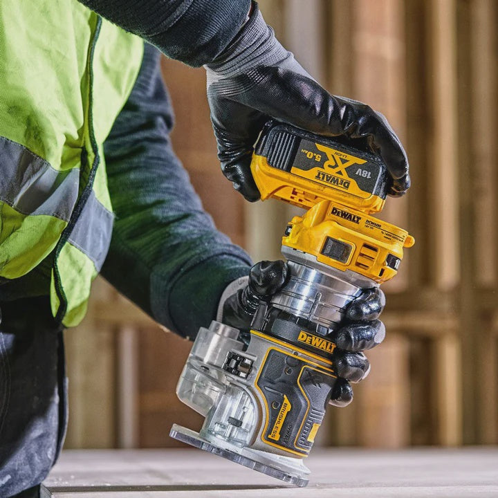 Dewalt DCW604NT 18V XR Brushless 1/4in Twin Base Router Trimmer Body Only