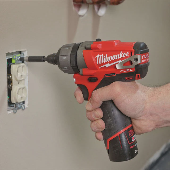 Milwaukee M12CD-202C 12V FUEL Brushless Sub Compact Driver With 2 x 2.0Ah Batteries Charger & Case 4933440568