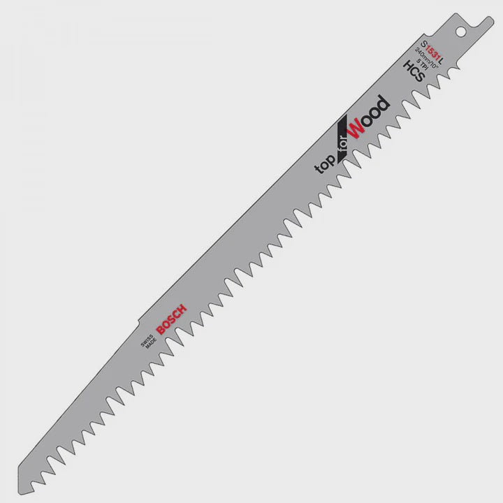 Bosch S1531L Reciprocating Saw Blades For Wood Sharp & Fast Cut Pack of 5 - 2608650676
