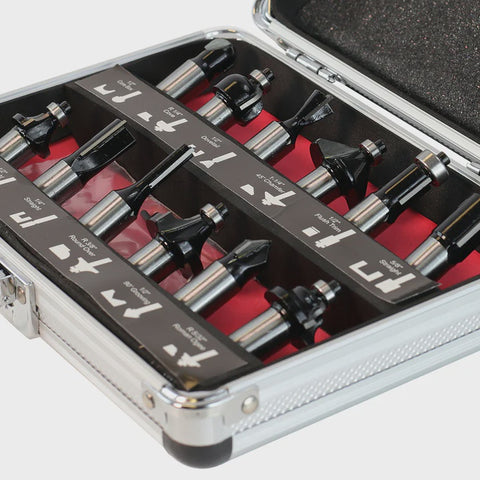 Excel 1/4in Shank TCT Router Cutter Bit 12 Piece Set