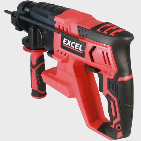 Excel 18V Cordless SDS-Plus Rotary Hammer Drill with Chuck & Chisel Set 4 Piece