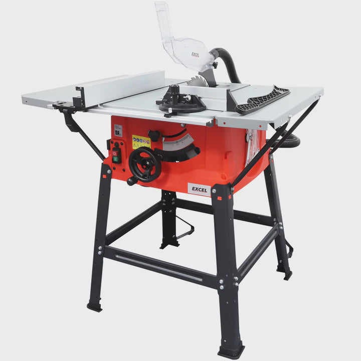 Excel 250mm Table Saw 240V/1800W with Legstand Side Extensions & Blade