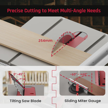 Excel 254mm Portable Table Saw 240V/1800W