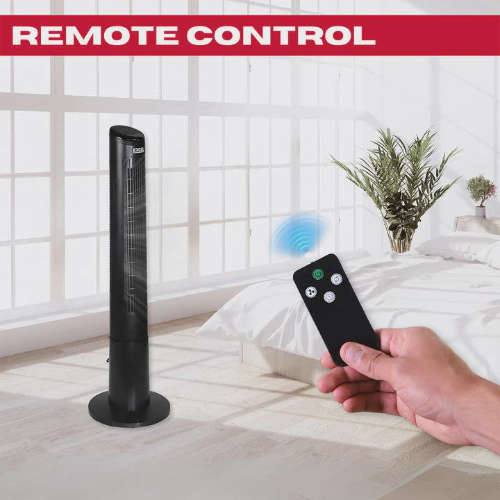 Excel 40" Tower Fan with Touch Enabled Controls and Remote Control - Black