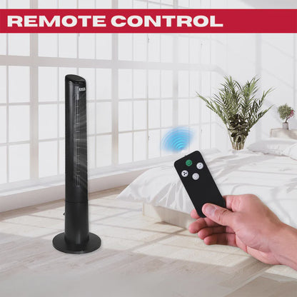 Excel 40" Tower Fan with Touch Enabled Controls and Remote Control - Black