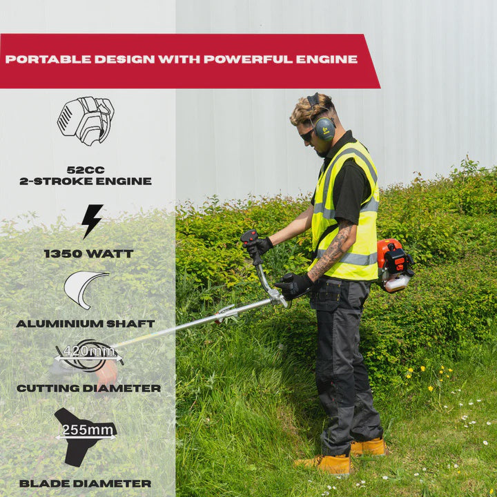 Excel 52cc Petrol Grass Trimmer & Brush Cutter 2 in1 Multi Garden Tool