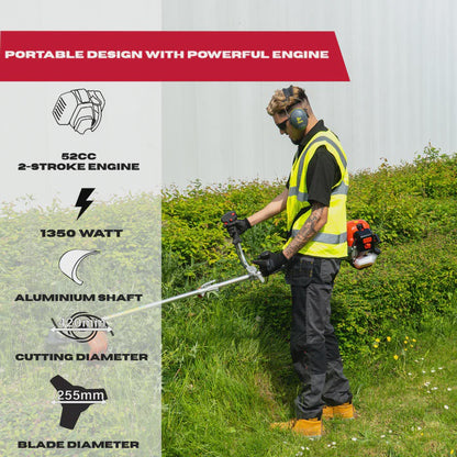 Excel 52cc Petrol Grass Trimmer & Brush Cutter 2 in1 Multi Garden Tool