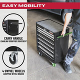 Excel 7 Drawers Tool Chest Storage Cabinet with Wheel - Black