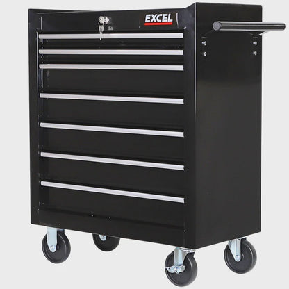 Excel 7 Drawers Tool Chest Storage Cabinet with Wheel - Black
