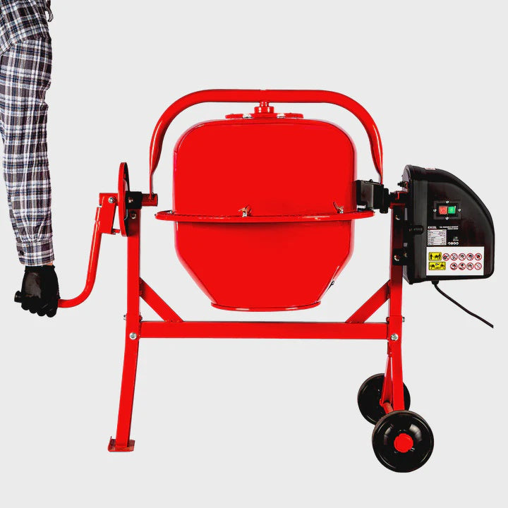 Excel 70L Portable Cement Concrete Mixer 240V/220W with Wheels