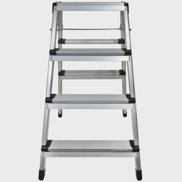 Excel Aluminium Stool Ladder 4 Tread Heavy Duty Folding Hop Up 745mm x 465mm