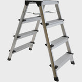 Excel Aluminium Stool Ladder 4 Tread Heavy Duty Folding Hop Up 745mm x 465mm