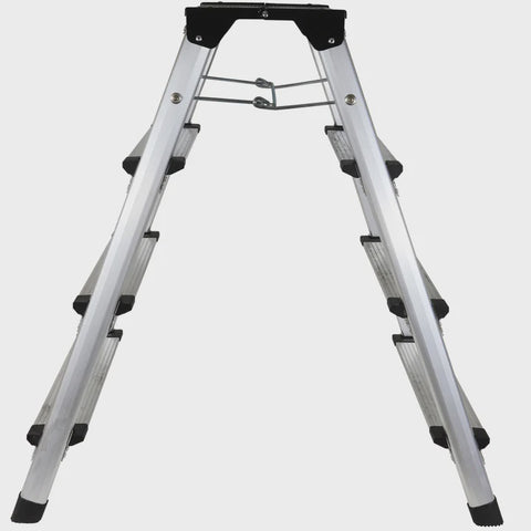 Excel Aluminium Stool Ladder 4 Tread Heavy Duty Folding Hop Up 745mm x 465mm