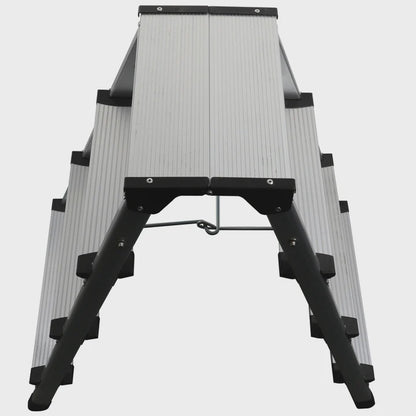 Excel Aluminium Stool Ladder 4 Tread Heavy Duty Folding Hop Up 745mm x 465mm