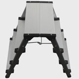 Excel Aluminium Stool Ladder 4 Tread Heavy Duty Folding Hop Up 745mm x 465mm