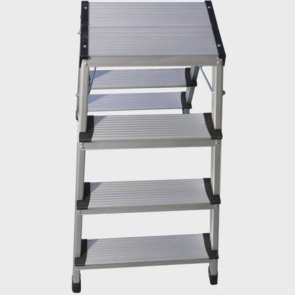 Excel Aluminium Stool Ladder 4 Tread Heavy Duty Folding Hop Up 745mm x 465mm