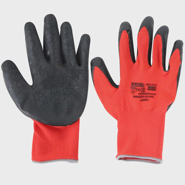 Excel Builder Gloves Red & Black Size L