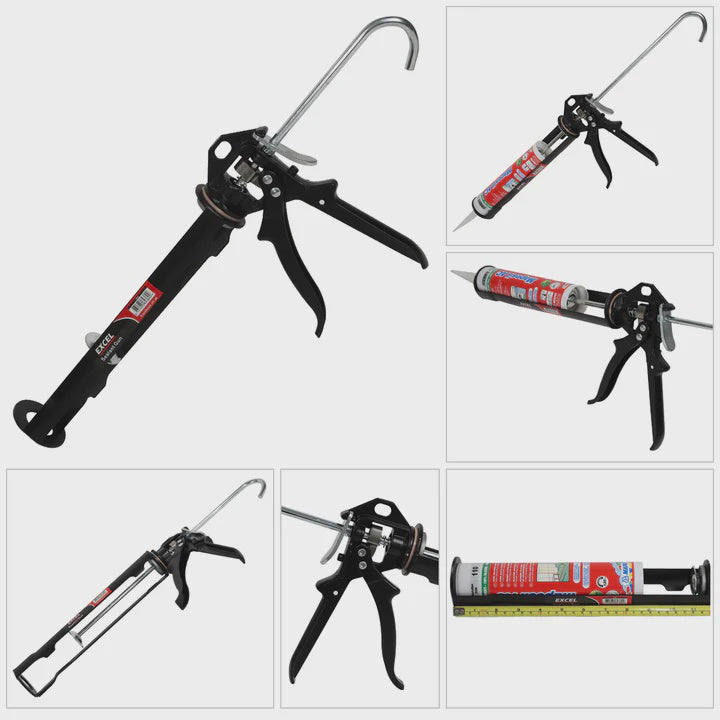 Excel Sealant Silicone Caulking Gun Heavy Duty, Adhesive Mastic Applicator