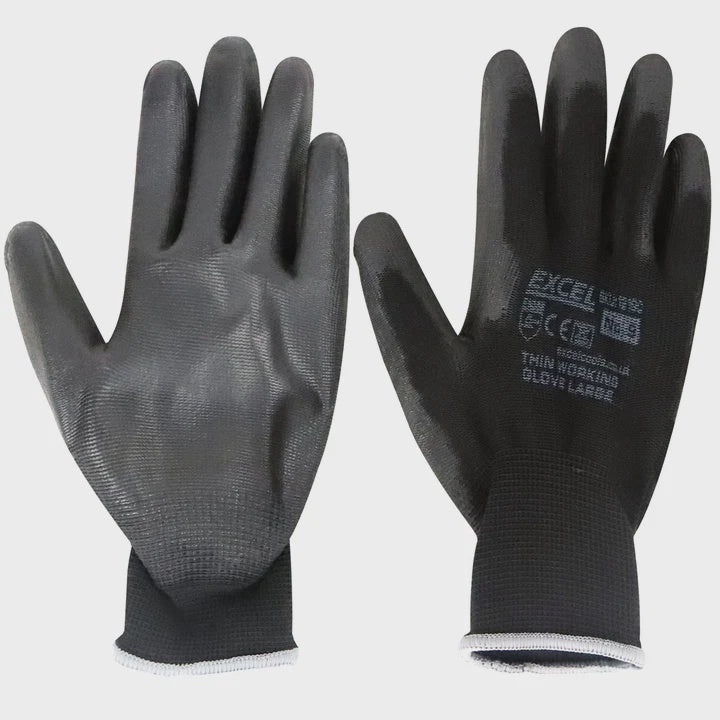 Excel Durable Grip Working Gloves Black Size L
