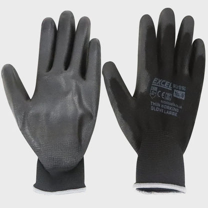Excel Durable Grip Working Gloves Black Size L