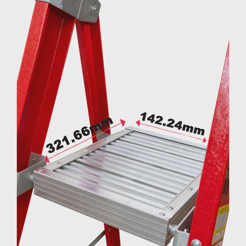 Excel Electricians Fibreglass Platform Step Ladder 3 Tread 1.34m EN131