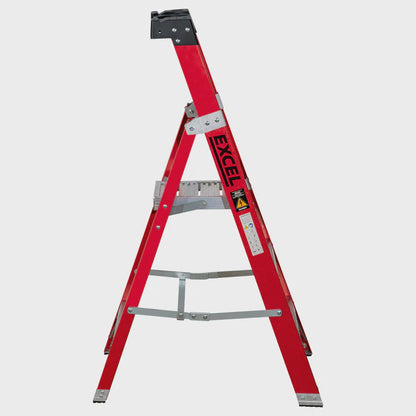 Excel Electricians Fibreglass Platform Step Ladder 3 Tread 1.34m EN131