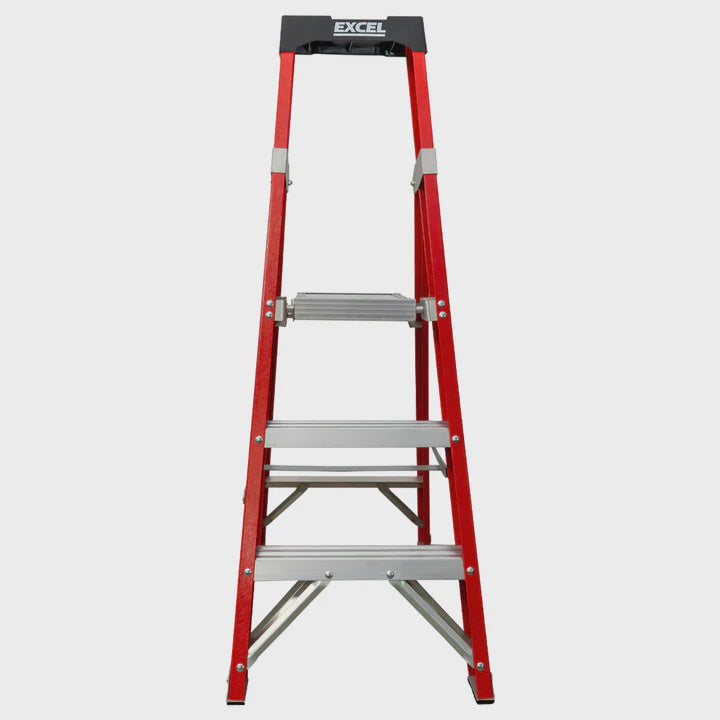 Excel Electricians Fibreglass Platform Step Ladder 4 Tread 1.57m EN131