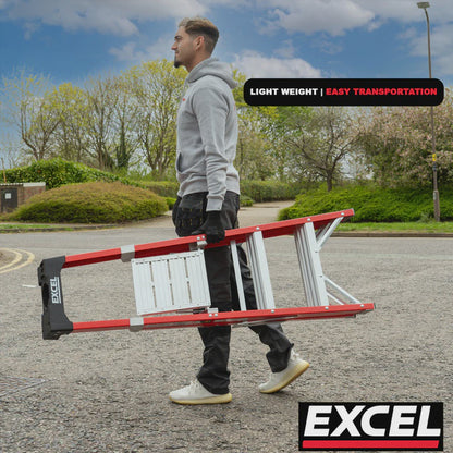 Excel Electricians Fibreglass Platform Step Ladder 6 Tread 2.04m EN131