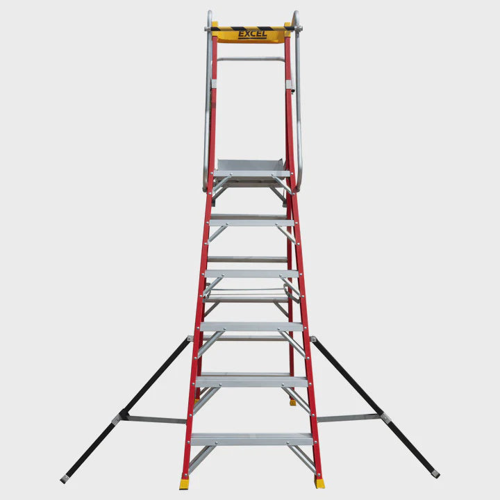 Excel Electricians Fibreglass Podium Step Ladder 6 Tread 2.61m EN131-7