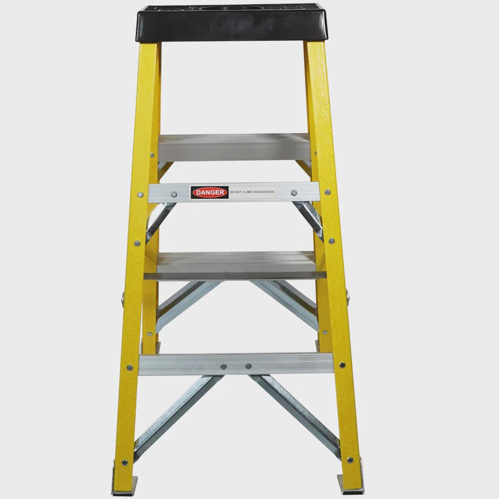 Excel Electricians Fibreglass Step Ladder 2 Tread 0.76m Heavy Duty
