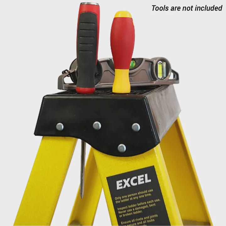Excel Electricians Fibreglass Step Ladder 3 Tread 1.03m Heavy Duty
