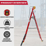 Excel Electricians Fibreglass Podium Step Ladder 8 Tread 3.18m EN131-7