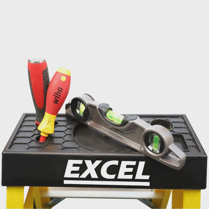 Excel Electricians Fibreglass Step Ladder 7 Tread 2.1m Heavy Duty