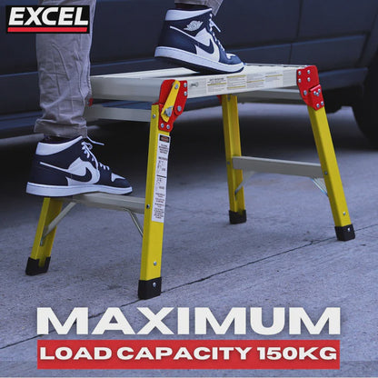 Excel Fibreglass Workbench Platform Heavy Duty Folding Hop Up 300mm x 600mm