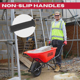 Excel Heavy Duty 100L Red Wheelbarrow HDPE Plastic Tray