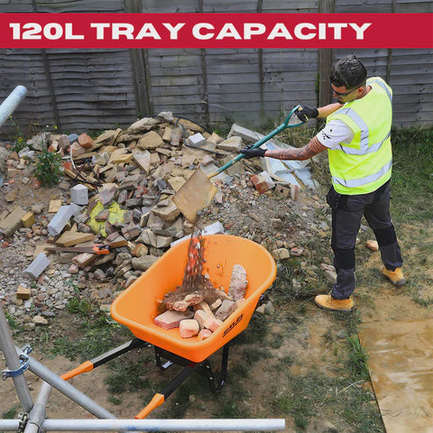 Excel Heavy Duty 120L Wheelbarrow Plastic Tray
