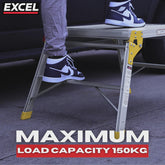 Excel Heavy Duty Aluminium Platform Work Bench Folding Hop Up Stool 600mm x 600mm