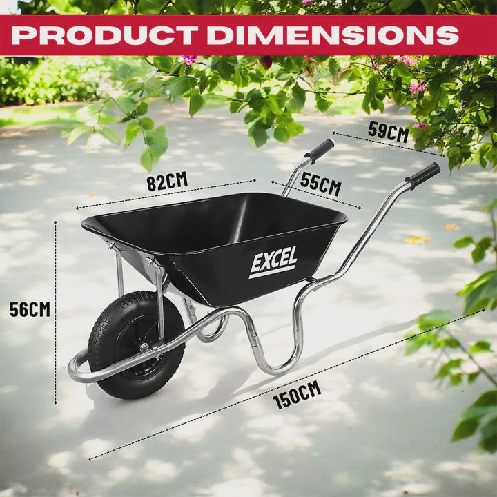 Excel Light Duty 100L Wheelbarrow with Steel Tray