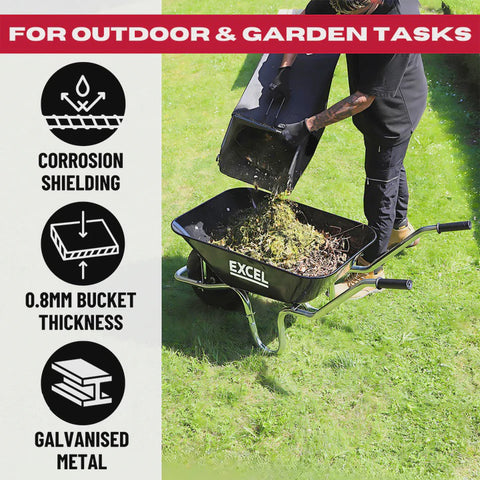 Excel Light Duty 100L Wheelbarrow with Steel Tray