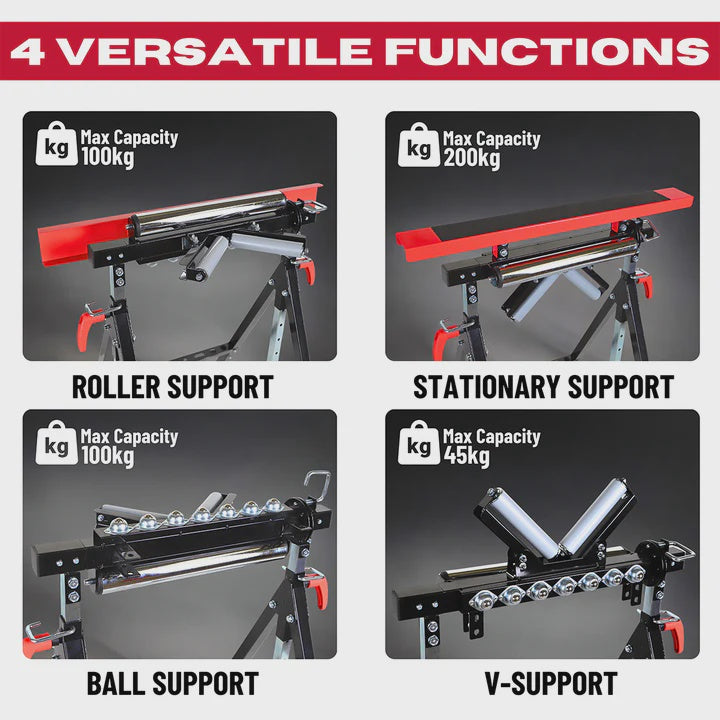 Excel Multi-Function 4 in 1 Workbench Table Trestle Roller Stand Adjustable Height