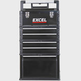 Excel Mobile Cabinet Tool Storage Box 4 Drawer Garage Tool Chest with Wheel