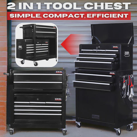 Excel Roller Tool Chest Cabinet 8 Drawer Storage Toolbox