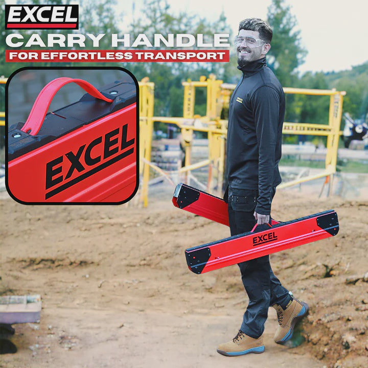 Excel Steel Sawhorse Adjustable Legs Twin Pack 1178Kg Capacity