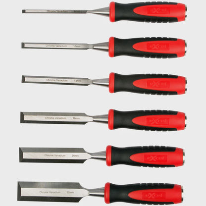 Excel Wood Chisel Bevel Edged Chrome Vanadium 6 Piece Set 6mm - 32mm
